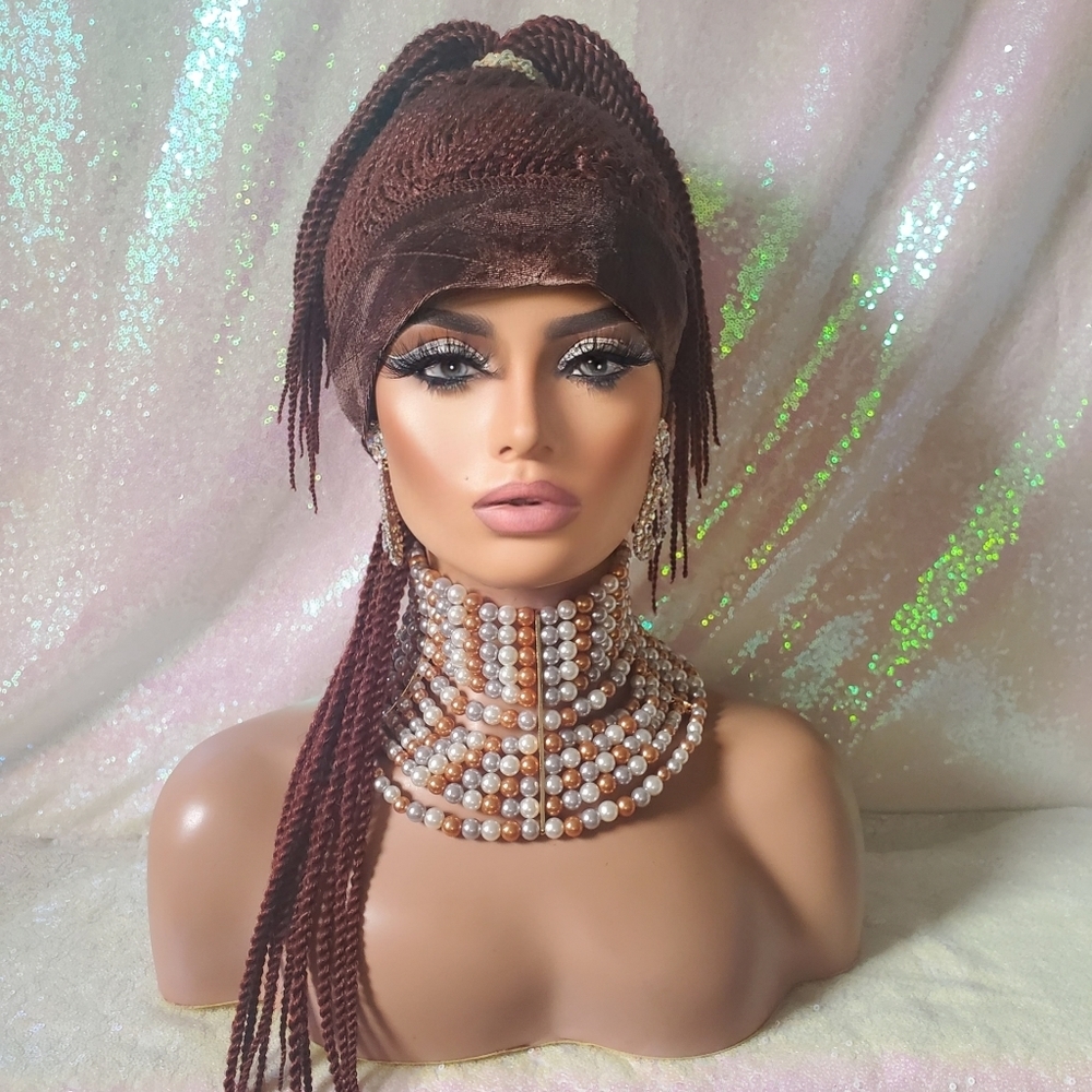 Braided headband ponytail wig